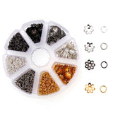 4Colors Silver K Gun Metal Filigree Hollow Flower Spacer Beads