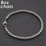 Round Box Chain Stainless Steel Bracelets for Men or Women