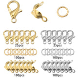 6 Cells Metal Gold/Rhodium Lobster Clasp 100pcs Single Ring for DIY Bracelet