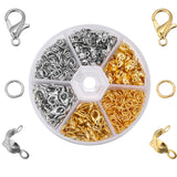 6 Cells Metal Gold/Rhodium Lobster Clasp 100pcs Single Ring for DIY Bracelet