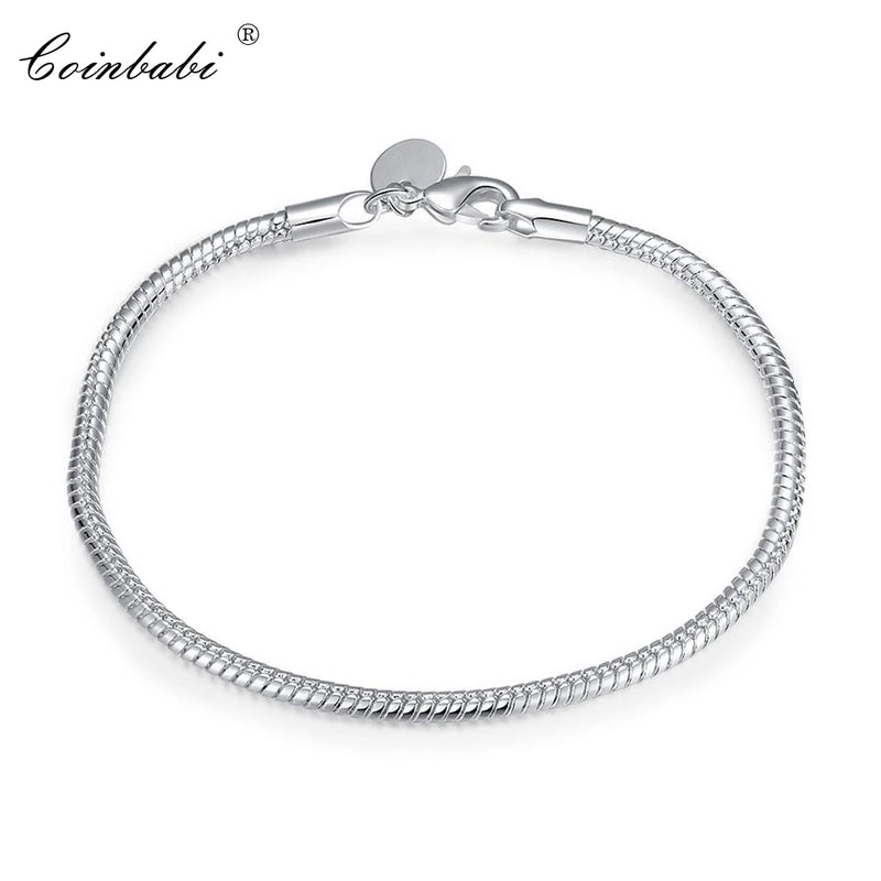 Round Bracelet 925 Sterling Silver Gift For Lady Girls