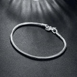 Round Bracelet 925 Sterling Silver Gift For Lady Girls