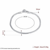 Round Bracelet 925 Sterling Silver Gift For Lady Girls