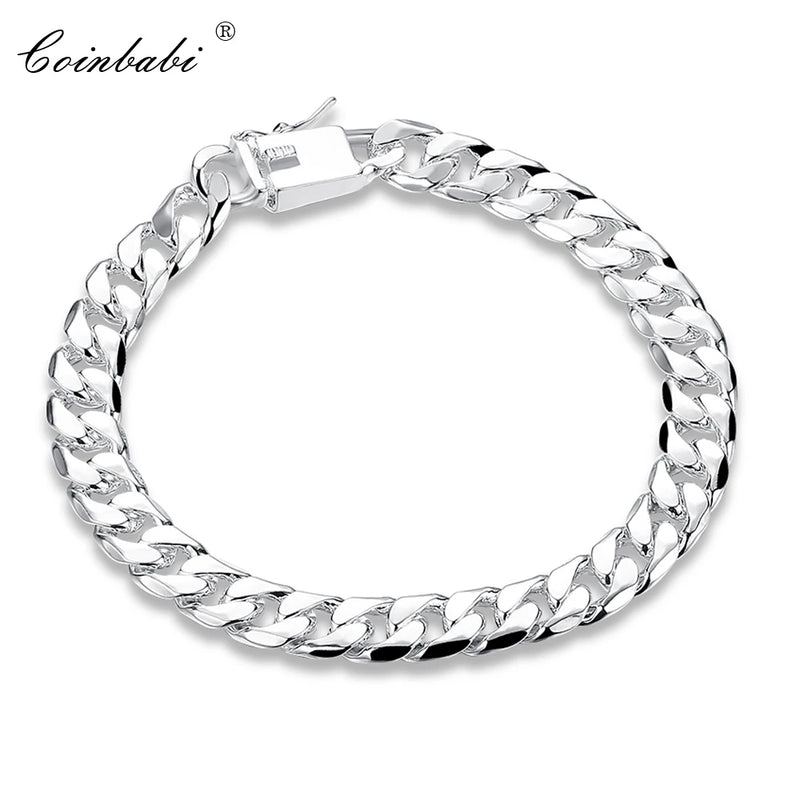 Trendy 925 Sterling Silver Round Bracelet Gift For Women And Men