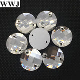 Chessboard Sew On Stones Clear Flatback 2holes Glass Beads