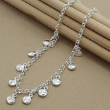 925 Silver Round Choker Necklace Short Chain for Women
