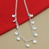 925 Silver Round Choker Necklace Short Chain for Women