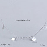 925 Silver Round Choker Necklace Circle Charm for Women