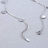 925 Silver Round Choker Necklace Circle Charm for Women