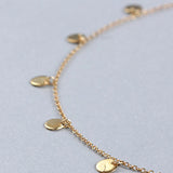 925 Silver Round Choker Necklace Circle Charm for Women