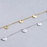 925 Silver Round Choker Necklace Circle Charm for Women
