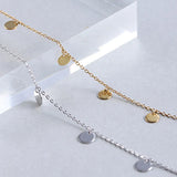 925 Silver Round Choker Necklace Circle Charm for Women