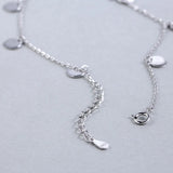 925 Silver Round Choker Necklace Circle Charm for Women