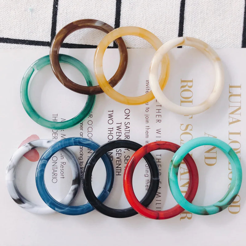 80pcs Round Circle Acetic Acid Acrylic Jewelry Charms 38mm