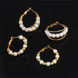 Large Hoop Earrings Peal Stainless Steel Earring Statement Earrings