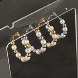 Large Hoop Earrings Peal Stainless Steel Earring Statement Earrings