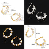 Large Hoop Earrings Peal Stainless Steel Earring Statement Earrings