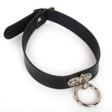 Round Circle Pendant Pu Leather Goth 41cm Punk Sexy Gothic Choker Necklace