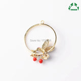 Round Circle Bird Enamel Charm 10pcs for DIY Earring Accessories