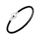 925 Sterling Silver Clasp Leather Bracelet for DIY Jewelry Making
