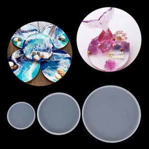 Round Coaster Resin Casting Molds Silicone Epoxy DIY Jewelry Pendant Making