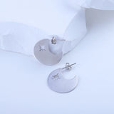 Round Coin Pendant Silver 925 With Chain Claviculate Minimalist Italian Jewelry