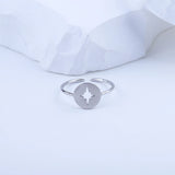 Round Coin Pendant Silver 925 With Chain Claviculate Minimalist Italian Jewelry