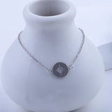 Round Coin Pendant Silver 925 With Chain Claviculate Minimalist Italian Jewelry