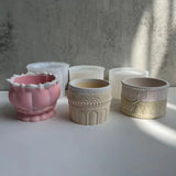 Concrete Flower Pot Silicone Mold DIY Candle Jar