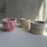 Concrete Flower Pot Silicone Mold DIY Candle Jar