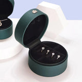 Round Crown Jewelry Box Travel PU Leather Jewellery Packaging Display