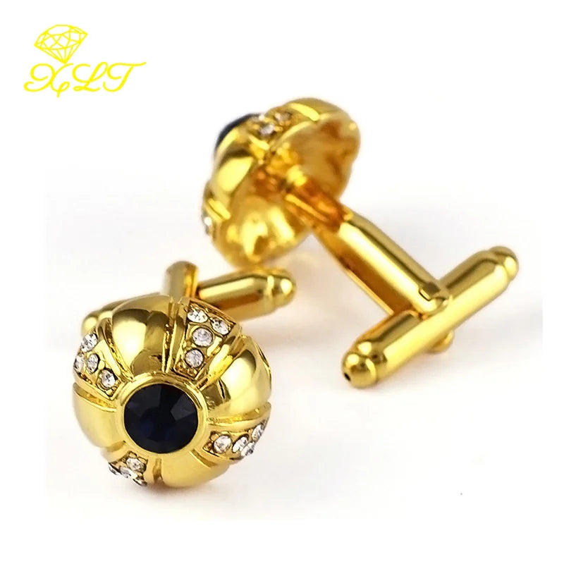 Crystal Cufflinks Rhinestone French Buttons Jewelry