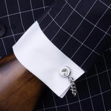 Crystal Cufflinks for Mens Tuxedo Shirt Stud Button Brass Chain Cuff Links Z559