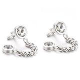 Crystal Cufflinks for Mens Tuxedo Shirt Stud Button Brass Chain Cuff Links Z559