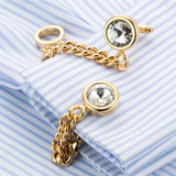 Crystal Cufflinks for Mens Tuxedo Shirt Stud Button Brass Chain Cuff Links Z559