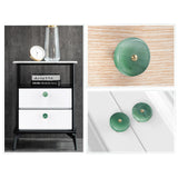 Green Aventurine Crystal Drawer Pulls Knobs Reiki Brass Handle