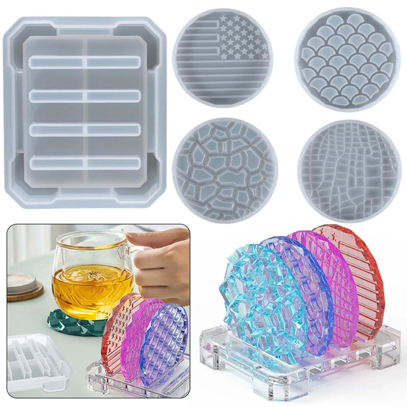 Round Cup Mats Mould Decoration Accessories Tool Craft for Epoxy Cup