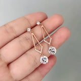 Round Cut 925 Sterling Silver Stud Earrings Wedding Banquet Gift