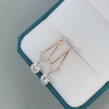 Round Cut 925 Sterling Silver Stud Earrings Wedding Banquet Gift