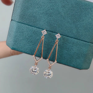 Round Cut 925 Sterling Silver Stud Earrings Wedding Banquet Gift