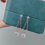 Round Cut 925 Sterling Silver Stud Earrings Wedding Banquet Gift