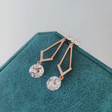 Round Cut 925 Sterling Silver Stud Earrings Wedding Banquet Gift