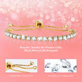 Adjustable CZ Tennis Anklet Bracelet for Women