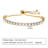 Adjustable CZ Tennis Anklet Bracelet for Women