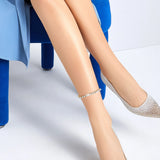 Adjustable CZ Tennis Anklet Bracelet for Women