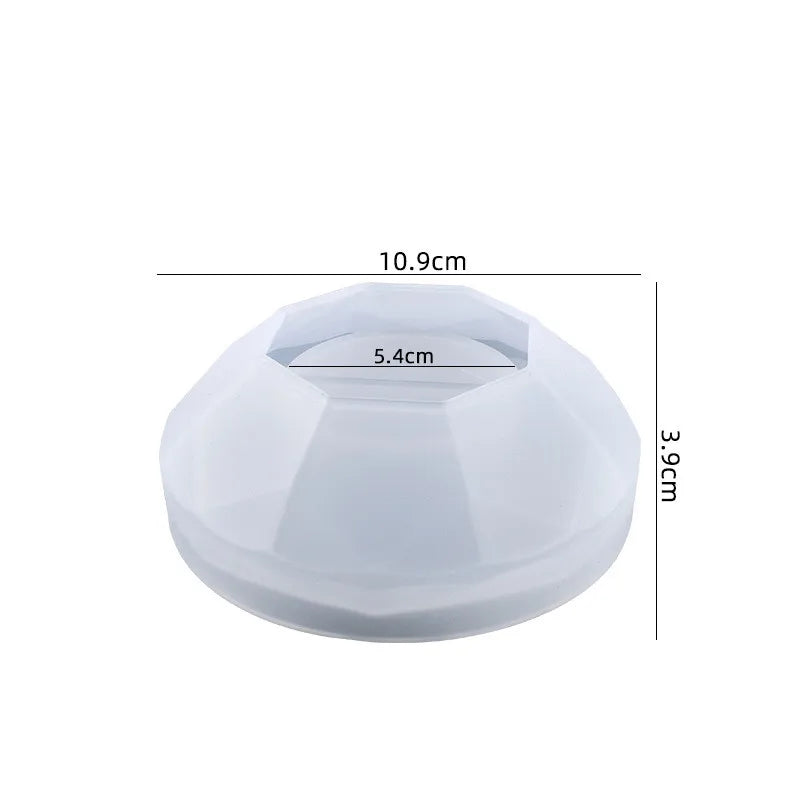 Round Cut Diamond Candle Holder Silicone Mold DIY Crystal Epoxy Resin