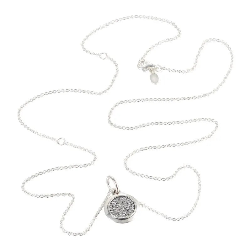 Round Dangle Necklace & Pendant Silver European Style Chorker Chain