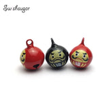 Round Daruma Lucky Bell Charm DIY Craft Gift Favors