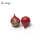Round Daruma Lucky Bell Charm DIY Craft Gift Favors