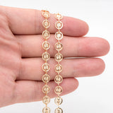 6mm Round Disc Chains, Plated Brass Chain (#LK-582)
